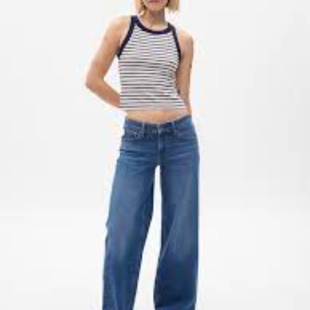 GAP Low Rise Stride Wide-Leg Jeans, 33R/16